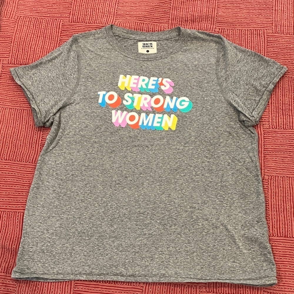 Anthropologie Womens size large Gray Multicolor Graphic Tee - Picture 2 of 8